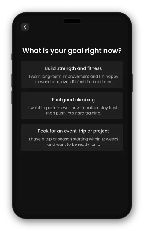 Choosing your goal at setup