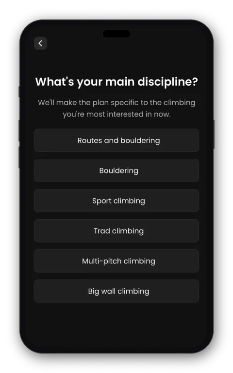Selecting your main climbing discipline