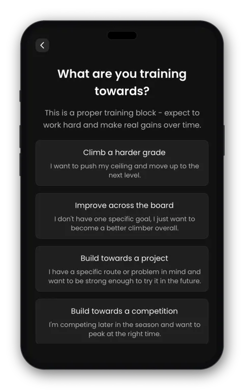Follow-up questions about what you're training towards